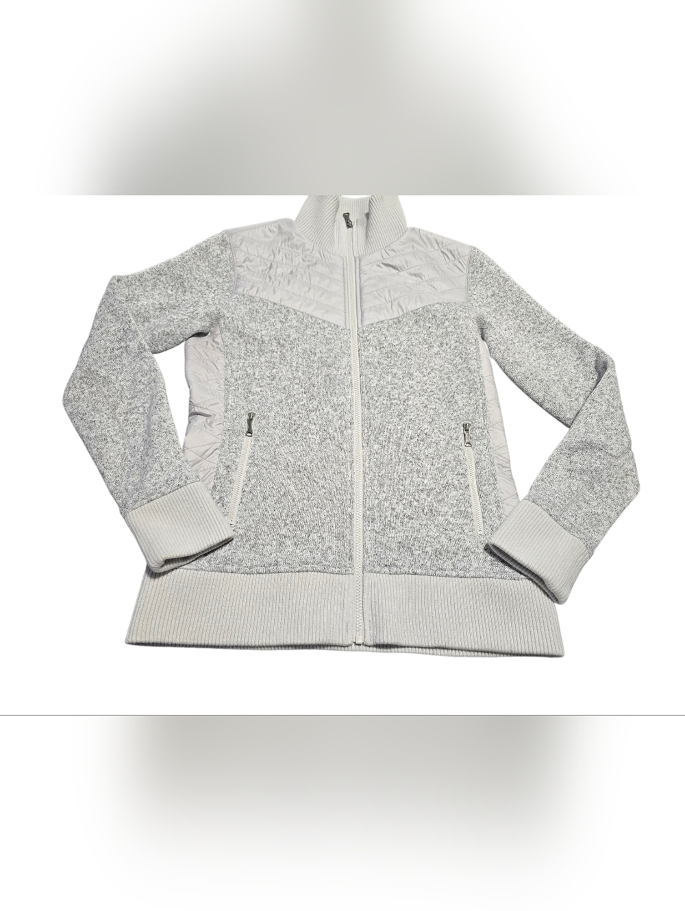 Marmot Women's Light Gray Knit Zip-Up Jacket Size M